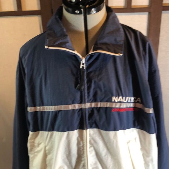 Vtg 90s Nautica Competition Mens Jacket Windbreaker Color Block - Picture 1 of 16